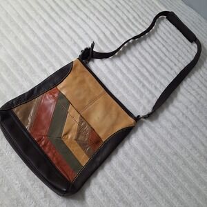 The Sak Leather Patchwork Crossbody Bag Purse Boho Festival Hippie